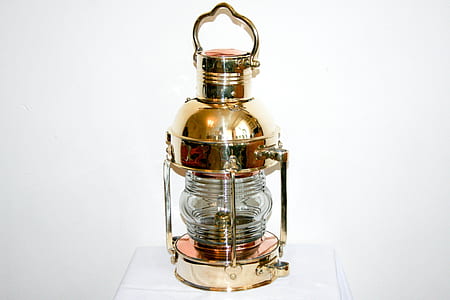 clear and brass-colored fuel lamp thumbnail