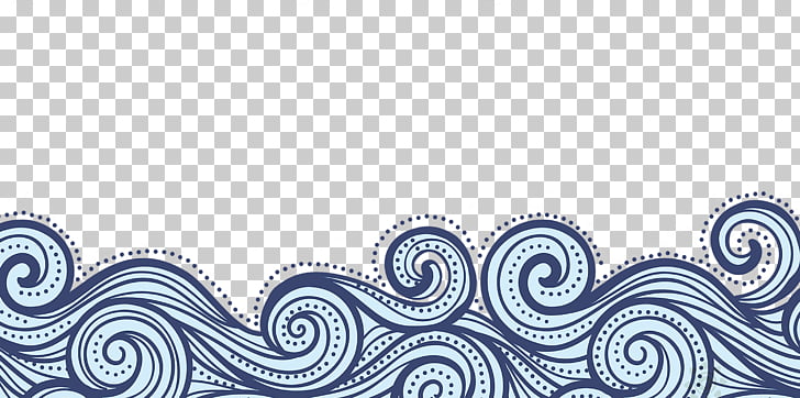 China Wind blue wavy lines texture border, white and blue photo decor PNG clipart