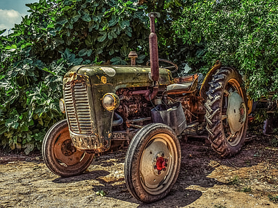 green and brown utility tractor beside green plants thumbnail