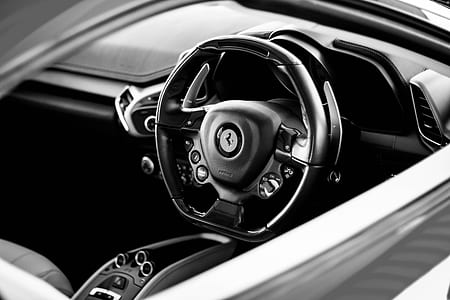 black and gray Ferrari car interior thumbnail