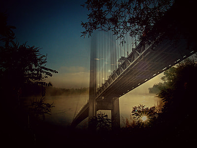 view of silver bridge landmark from under thumbnail