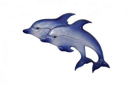 two blue dolphin figurine thumbnail
