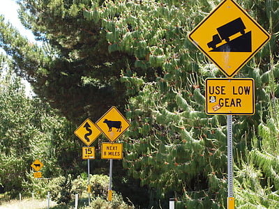 four yellow signages thumbnail