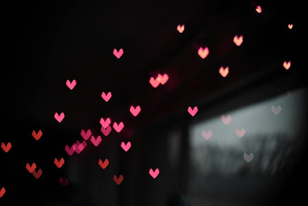 pink hearts in bokeh photography thumbnail