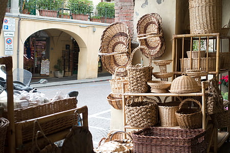 brown wicker basket lot beside store thumbnail