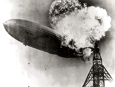 grayscale photography of blimp thumbnail