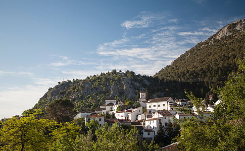 high angle photography of white houses surrounded by green leafed trees under clear sky during daytime thumbnail