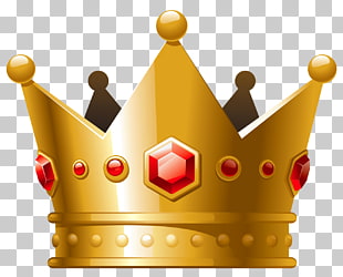Crown , Gold Crown with Red Diamonds , gold crown illustration PNG clipart
