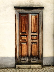 brown and grahy wooden door thumbnail