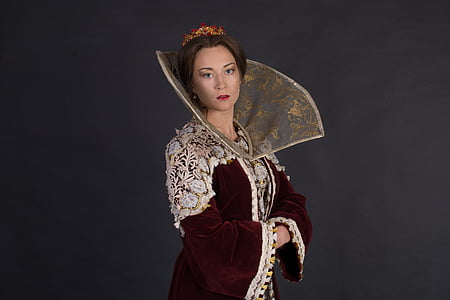 woman wearing red long-sleeved dress thumbnail