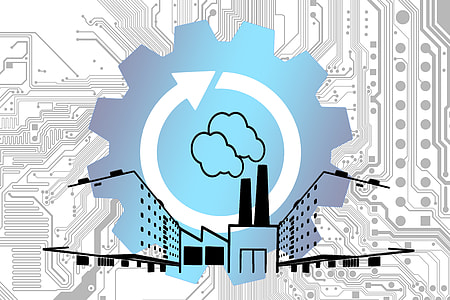 buildings and cogwheel digital wallpaper thumbnail