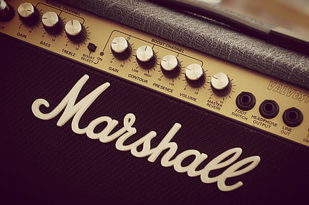 black Marshall guitar amplifier thumbnail