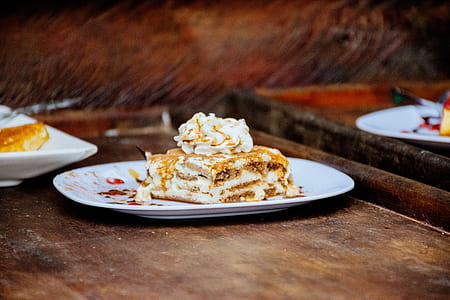selective focus photography of mango float dish thumbnail