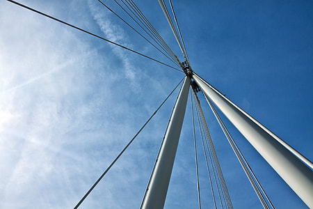 Bridge supports over the River Thames in London, England thumbnail