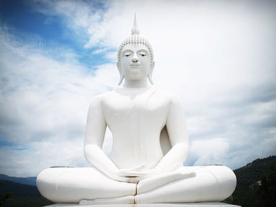 Gautama Buddha statue under cloudy sky during daytime thumbnail