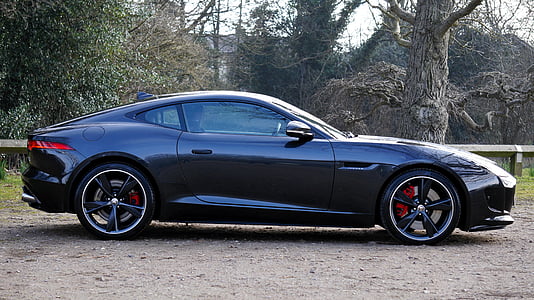 gray Jaguar coupe near gray tree on daytime thumbnail