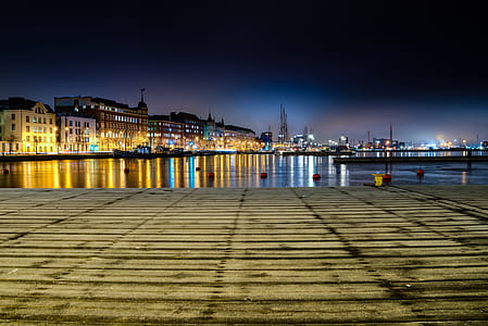 Panoramic Photo of City Buildings during Night Time thumbnail