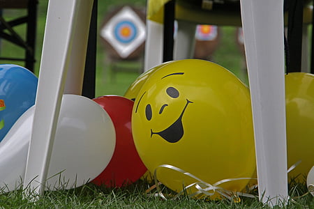 assorted balloon on green grass field thumbnail