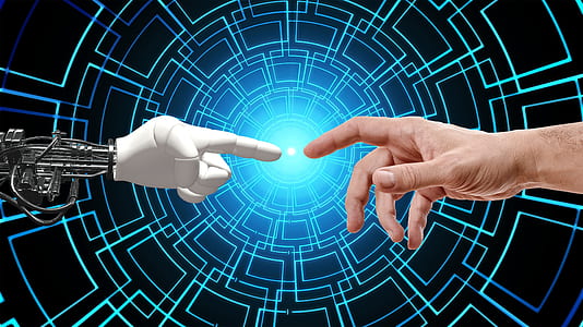 robot and human hand wallpaper thumbnail