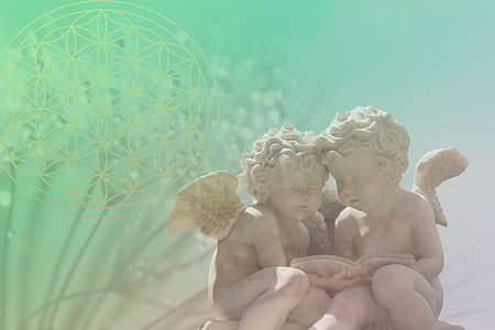 two white cherub statue thumbnail