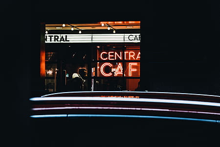 night, city, cafe, neon thumbnail