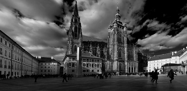grayscale photography of buildings thumbnail