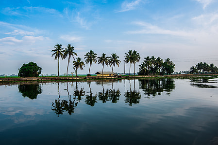 body of water near trees and hut thumbnail