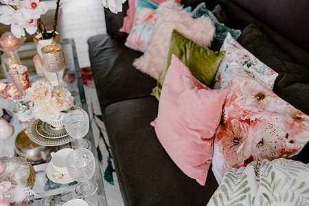 Porcelain and glass dishware on the glass table thumbnail