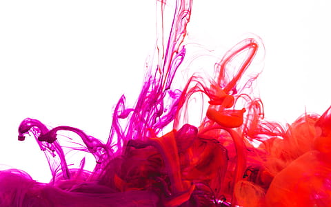 Purple And Red Ink Pool On White Photo thumbnail
