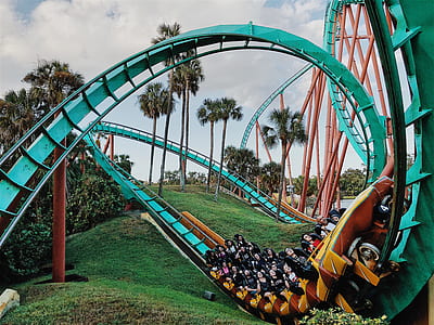 green and orange roller coaster thumbnail