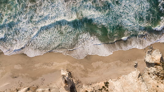bird's-eye view photography of body of water thumbnail
