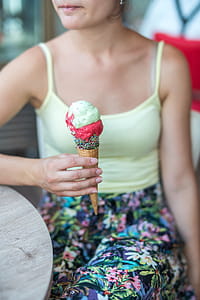 Woman Holding Ice Cream thumbnail