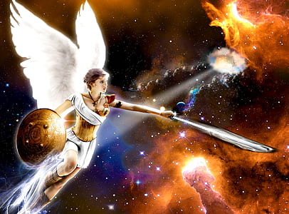 angel with shield and sword illustration thumbnail