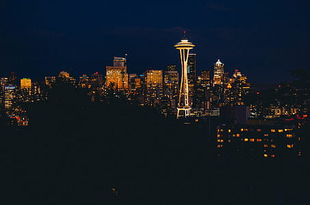 space needle during nighttime thumbnail
