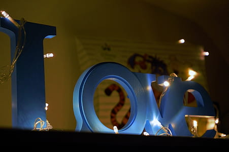 Blue Love Wooden Signage thumbnail
