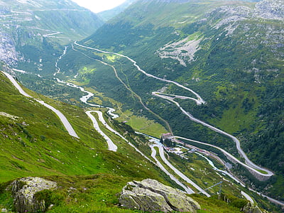 aerial photography of road near mountain thumbnail