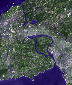 2001 image of the Niagara Peninsula, Niagara Falls and Buffalo, New York thumbnail