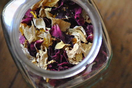 yellow and purple flower petal lot thumbnail