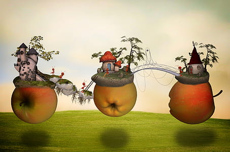 three apples house illustration thumbnail