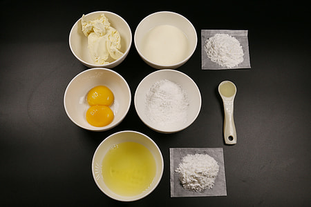 bowl of eggs, sugar, and flour thumbnail