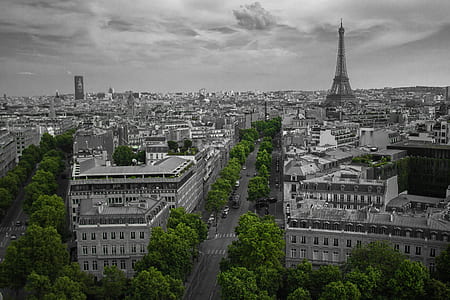 Aerial Shot If Eiffel Tower Paris Skyline thumbnail
