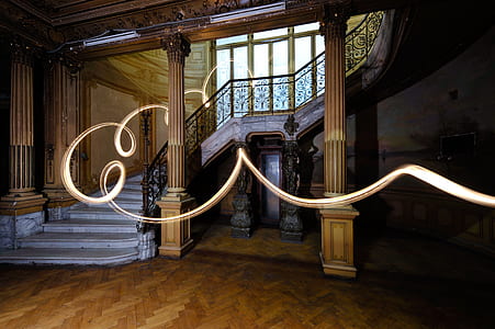 timelaps photography of light towards up-stairs thumbnail
