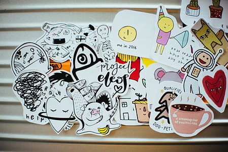 assorted-color stickers thumbnail
