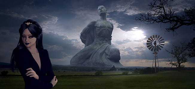 woman near statue thumbnail