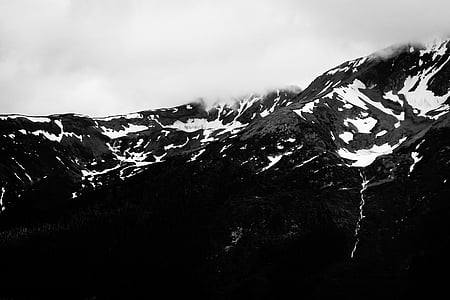 grayscale photography of snowy mountains thumbnail