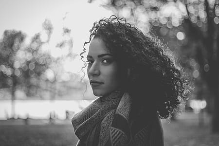 Black And White Photo Of Woman thumbnail