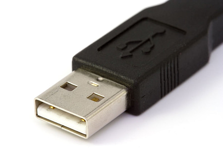 black USB cable on white surface thumbnail