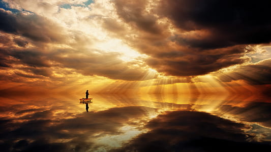 man on clouds art thumbnail
