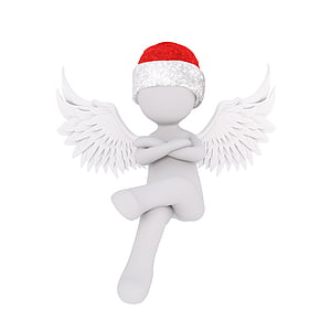 illustration of angel wearing santa hat thumbnail