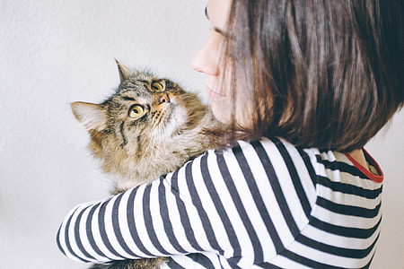 Girl with her cat thumbnail